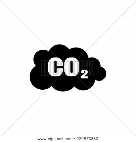 Co2 Carbon Dioxide Emissions Cloud Vector Icon. Simple Flat Symbol On White Background