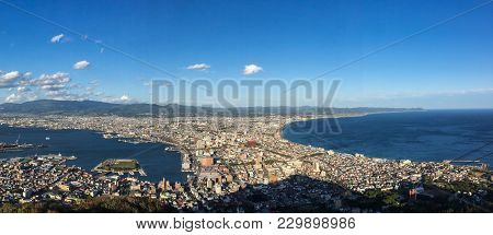 Aerial View Of Hakodate, Japan. Hakodate Is One Of The First Cities To Be Opened To International Tr