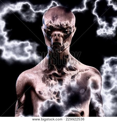 Digital 3D Illustration Of A Creepy Creature