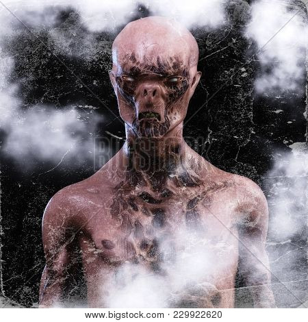 Digital 3D Illustration Of A Creepy Creature