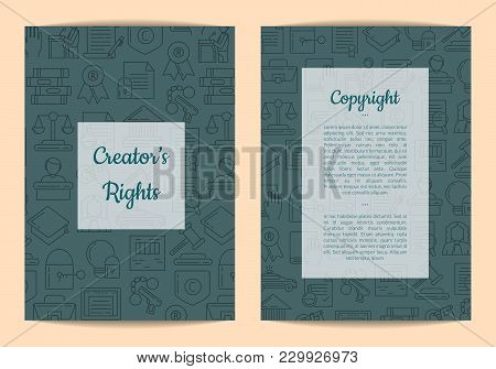 Vector Linear Style Copyright Elements Card Or Flyer Template With Half Transparent Rectangles With 