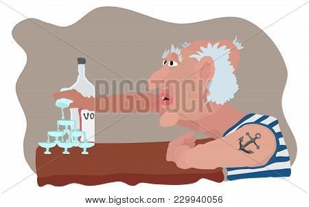 Chronic Alcoholic And Booze Cartoon Vector Illustration