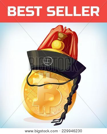 Bitcoin In Orean Hat. Bitcoin. Digital Currency. Crypto Currency. Money And Finance Symbol. Miner Bi