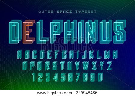 Norma Futuristic Vector Decorative Font Design, Alphabet. Easy Swatch Color Control