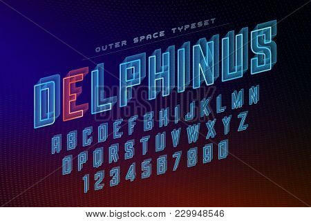 Norma Futuristic Vector Decorative Font Design, Alphabet. Easy Swatch Color Control