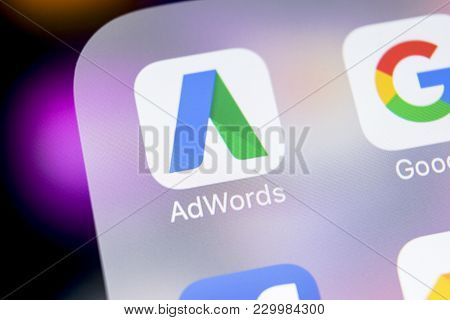 Sankt-petersburg, Russia, March 7, 2018: Google Adwords Express Application Icon On Apple Iphone X S
