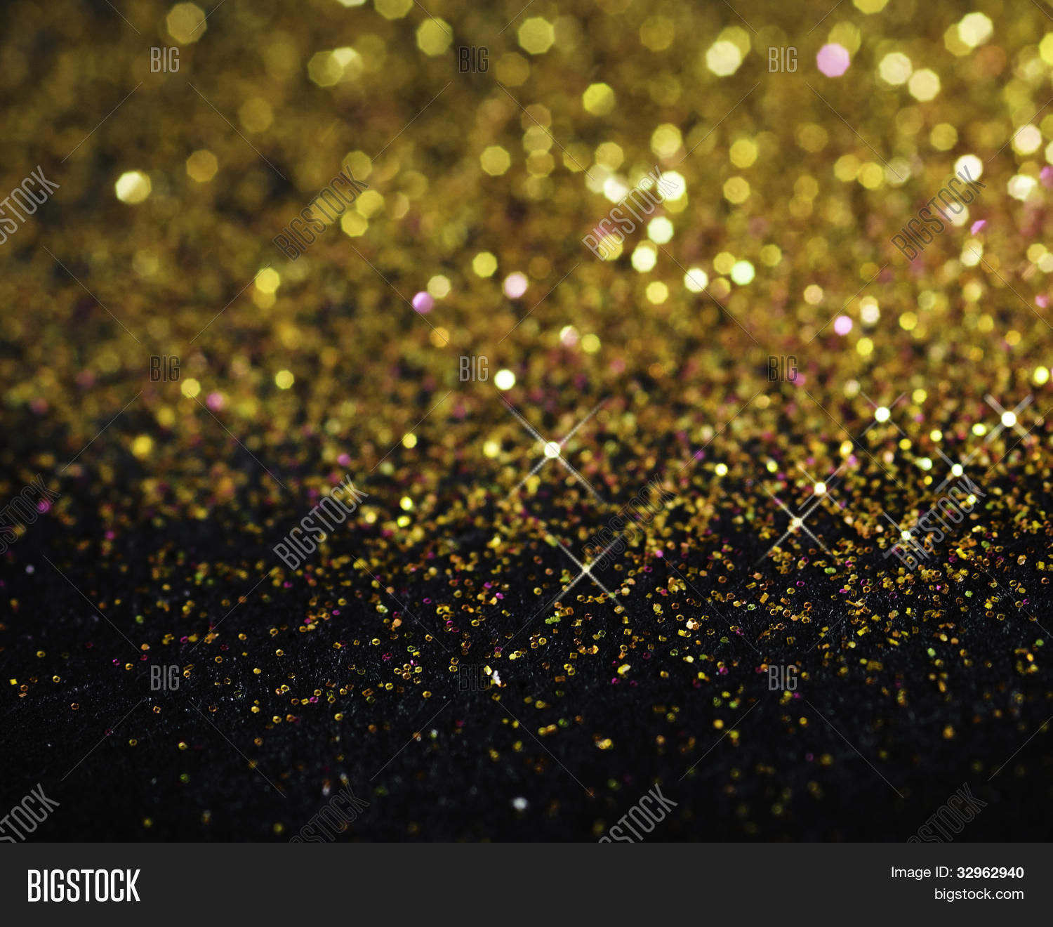 Gold Glitter On Black Image & Photo (Free Trial) | Bigstock