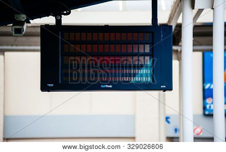 Ostend, Belgium - Jul 16, 2011: Empty Aeg Railtime Manufactured By Fabricom Gdf Suez Showing Empty D