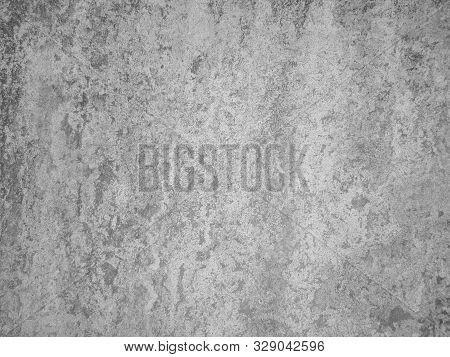 White Old Concrete Wall For Interior Or Outdoor Exposed Surface Polished. Cement Have Sand And Stone