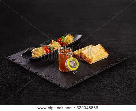 Transylvanian Vegetable Spread Named Zacusca And Eggplant Cream With Truffle
