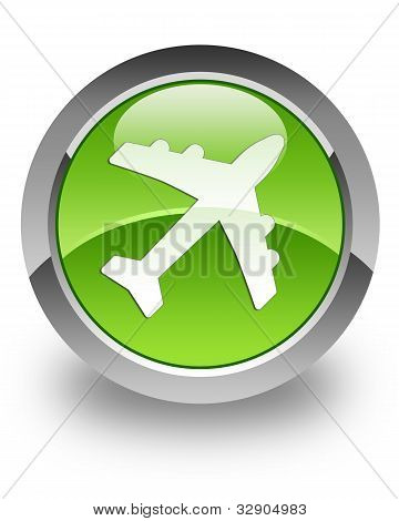 Airplane glossy icon