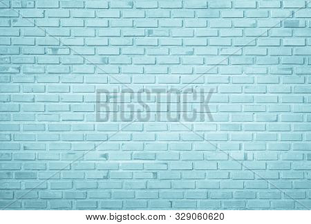 Abstract Pastel Blue And White Brick Wall Texture Background Pre Wedding. Brickwork Or Stonework Lov