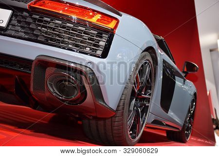 Frankfurt, Germany, September 10-2019: Audi R8 V10 Performance Quattro Iaa Masse 2019