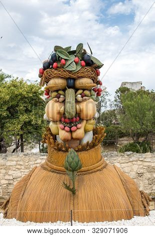 Les Baux, France - June 26, 2017: The Artwork, Titled Summer Is Four Seasons Three-dimensional Inter
