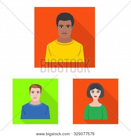 Vector Design Of Profile And Portrait Icon. Set Of Profile And Profession Vector Icon For Stock.