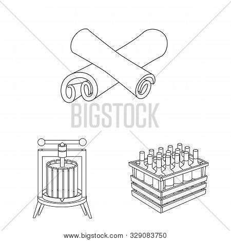Vector Design Of Drink And Manufacturing Sign. Set Of Drink And Restaurant Stock Symbol For Web.
