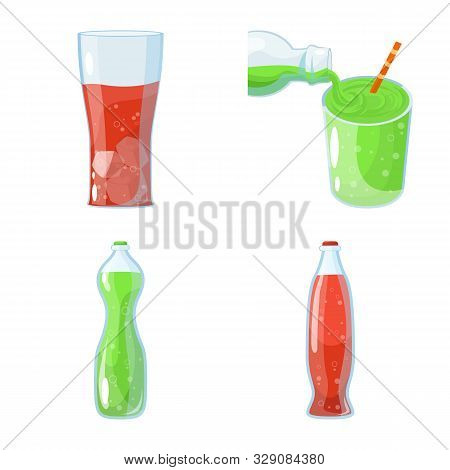 Vector Illustration Of Drink And Beverage Sign. Collection Of Drink And Fresh Stock Vector Illustrat