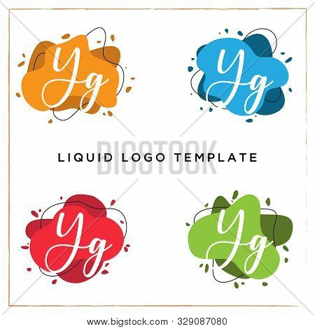 Yg Logo Designs, Y Liquids Logo Template, Colorful Splash Vector