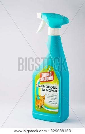 Cluj-napoca/romania-10 22 2019: Simple Solution For Stain And Odour Control Isolated