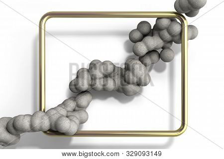 Abstract Light Color Frame As Background With Soft Beton Balls 3d Render Image