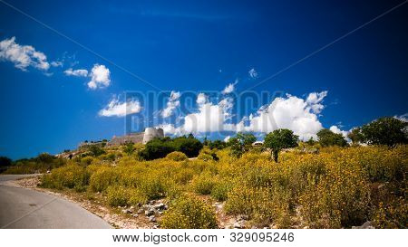 Landscape With The Lekuresi Castle And Military Bunkers Near Saranda, Albania