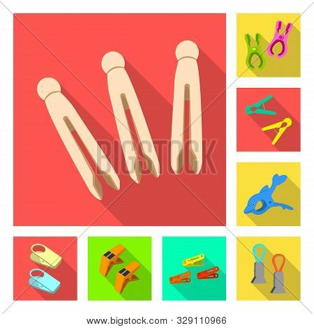 Isolated Object Of Retro And Pins Icon. Collection Of Retro And Equipment Stock Vector Illustration.