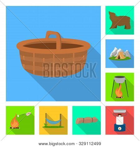 Vector Design Of Tourism And Excursions Symbol. Set Of Tourism And Rest Vector Icon For Stock.
