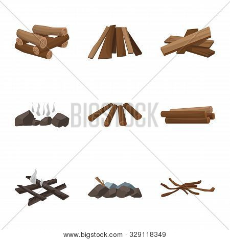 Vector Illustration Of Timber And Nature Icon. Set Of Timber And Construction Stock Vector Illustrat