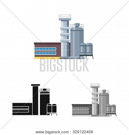 Isolated Object Of Factory And Manufacture Icon. Set Of Factory And Heavy Stock Symbol For Web.