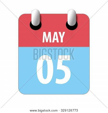 May 5th. Day 5 Of Month, Simple Calendar Icon On White Background. Planning. Time Management. Set Of