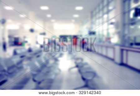 Blurred Nurse Station And Patient Department In Hospital