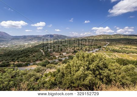 Mountains On The Island Of Crete On A Clear Sunny Summer Day.