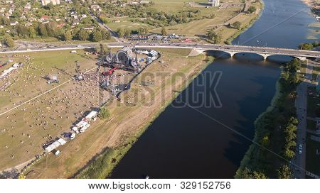 Aerial View Of Jelgava City Latvia Zemgale Drone Top View