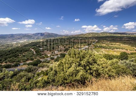 Mountains On The Island Of Crete On A Clear Sunny Summer Day.