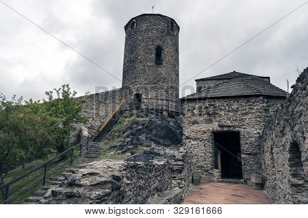 Medieval Strekov Castle In North Bohemia, Czech Republic.
