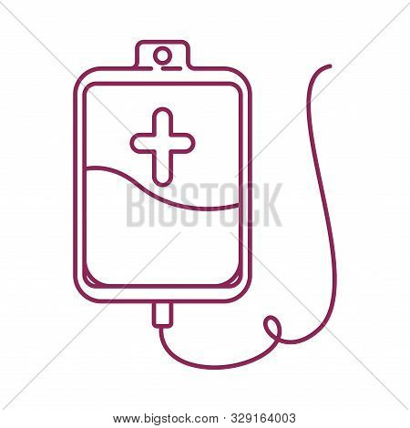 Blood Bag Donation Breast Cance Icon Vector Illustration Design