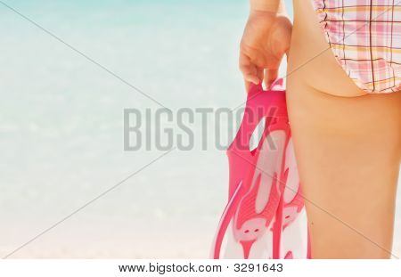 Frau mit Flossen
