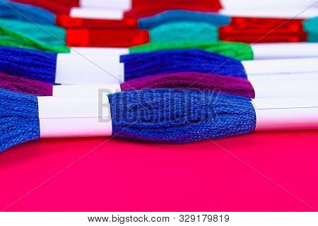 Mouline. Multicolored Thread For Embroidery. Colorful Thread For Embroidery. Threads Moulin.