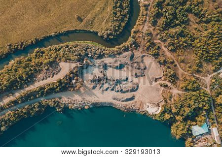 Aerial View Of Aerial View Of Basalt Pillars, Basalt Industry.