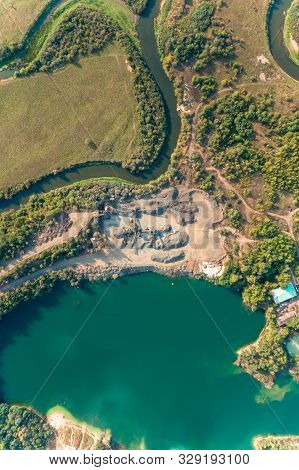 Aerial View Of Aerial View Of Basalt Pillars, Basalt Industry.