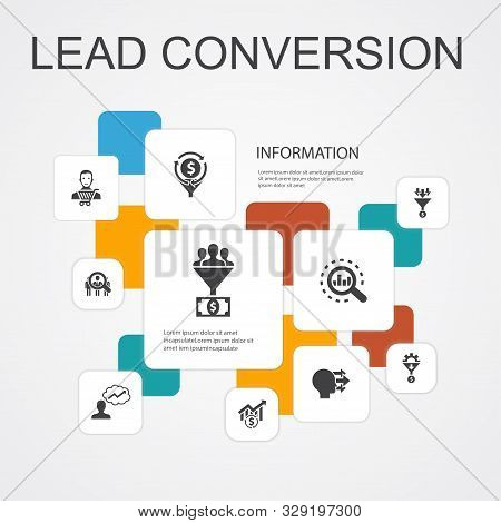 Lead Conversion Infographic 10 Line Icons Template.sales, Analysis, Prospect, Customer Simple Icons