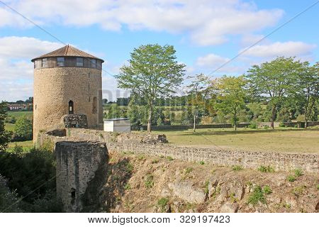 Tower And Walls Of Parthenay Castle, France