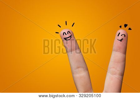Waggish happy fingers with team building concept