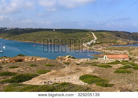 Cala Teulera Bay Near La Mola Fortress On The Island Of Menorca, Spain