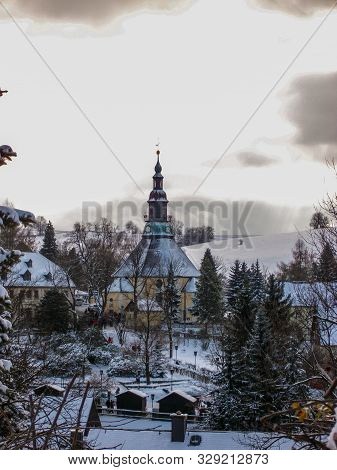 Panorama With View Of The Seiffener Church (village Seiffen, Ore Mountains) .seiffen Is One Of The M