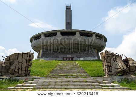 Buzludzha, Bulgaria - July 07, 2019: The Monument House Of The Bulgarian Communist Party On The Buzl