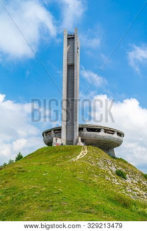 Buzludzha, Bulgaria - July 07, 2019: The Monument House Of The Bulgarian Communist Party On The Buzl