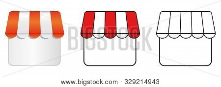 Storefront Shop Glass Case Icon. Vector Illustration.