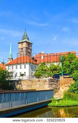 Vertical Photo Of Pilsen, Western Bohemia, Czech Republic With Dominant Water Tower, Vodarenska Vez 