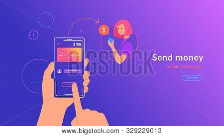 Mobile Banking And Sending Money From Credit Card Via Electronic Wallet App Wirelessly And Easy. Bri